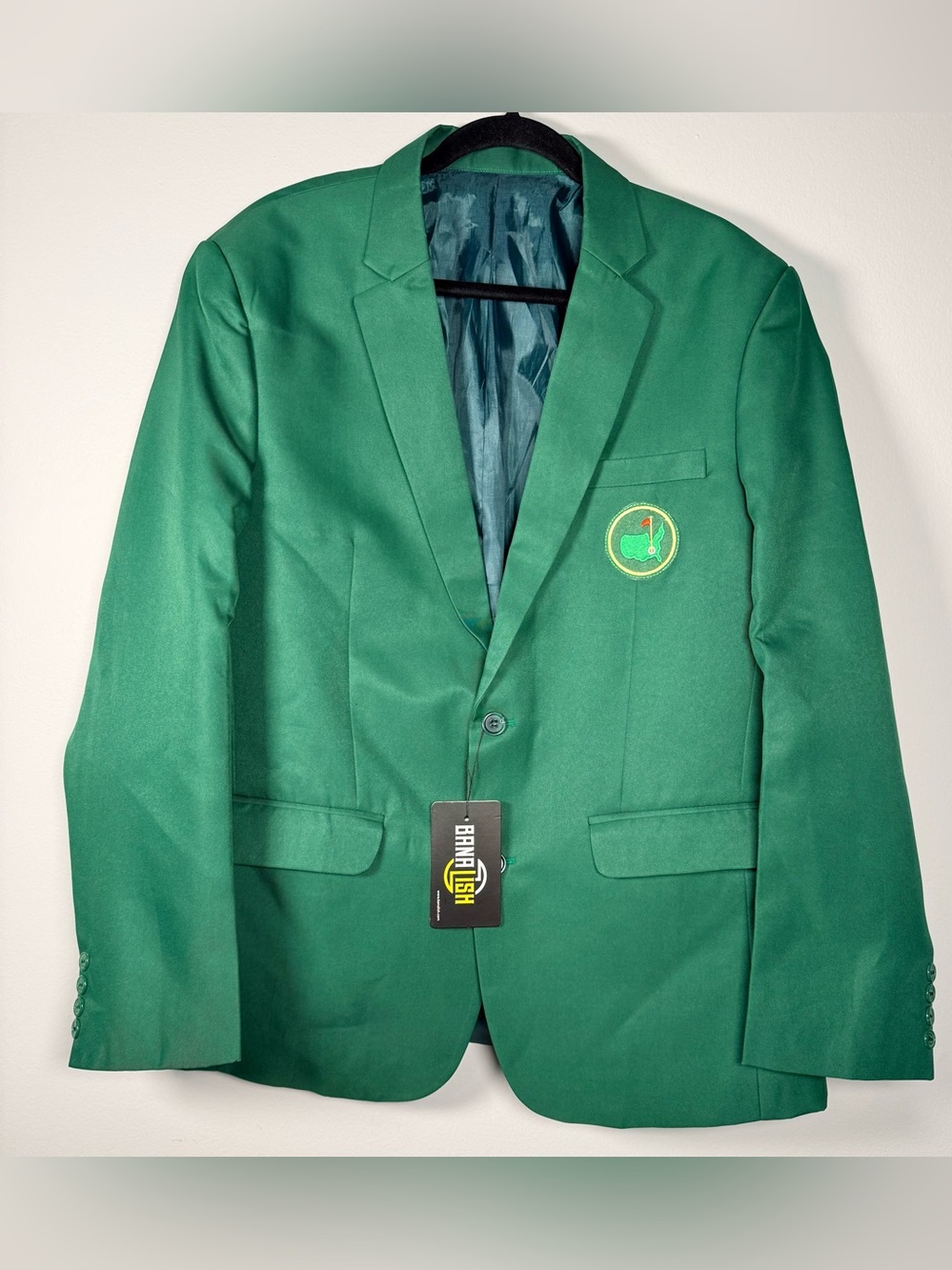 Men’s Green Golf Blazer Jacket Sz S/M Novelty Masters Costume Slim Fit